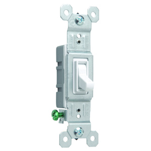 Pass & Seymour SPST Toggle Light Switches 15 A 120 V Trademaster® No Illumination White