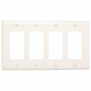 Pass & Seymour Standard Decorator Wallplates 4 Gang White Nylon Device