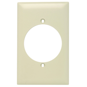 Pass & Seymour Standard Round Hole Wallplates 1 Gang 2-1/8 in Ivory Nylon Device