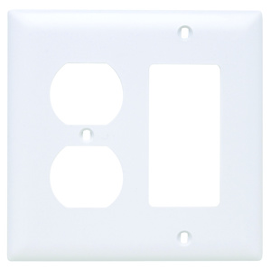 Pass & Seymour Standard Decorator Duplex Wallplates 2 Gang White Nylon Device