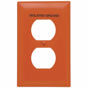 Pass & Seymour Standard Duplex Wallplates 1 Gang Orange Nylon Isolated Ground Device