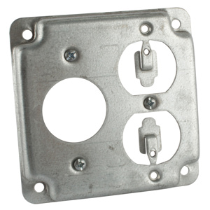 ABB Thomas & Betts RS1 Series Square Box Surface Covers 1 Single Receptacle/1 Duplex Receptacle Steel