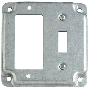 ABB Thomas & Betts RS1 Series Square Raised Covers 1 Toggle Switch/1 GFCI Device Steel