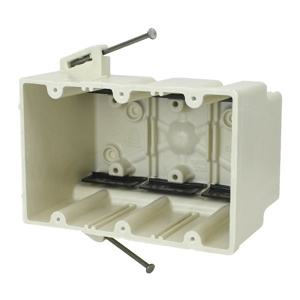 Allied Moulded fiberglassBOX™ 3303 Series New Work Nail-on Boxes Switch/Outlet Box Nails 3-9/16 in Nonmetallic