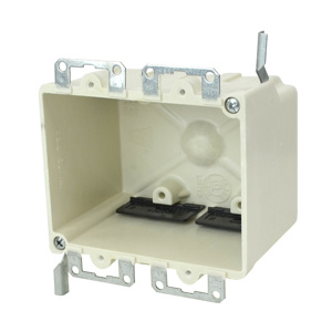 Allied Moulded fiberglassBOX™ 9312 Series Old Work Boxes with Metal Ears Switch/Outlet Box Ears, Wings 2-3/4 in Nonmetallic