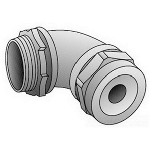 Appleton Emerson Gold Seal SR Series Liquidtight Strain Relief 90 Degree Cord Connectors 1/2 in Malleable Iron 0.500 - 0.600 in