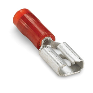 ABB Thomas & Betts Female Insulated <em class="search-results-highlight">Disconnects</em> 22 - 18 AWG Brazed Seam Serrated Barrel Red Nylon