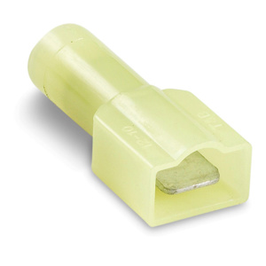 ABB Thomas & Betts Male Insulated Disconnects 12 - 10 AWG Brazed Seam Serrated Barrel 0.250 in Yellow