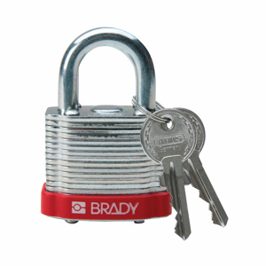 Brady Steel Padlocks - 3/4 in Shackle Red Steel 3/4 in shackle