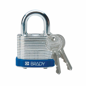 Brady Steel Padlocks - 3/4 in Shackle Blue Steel 3/4 in