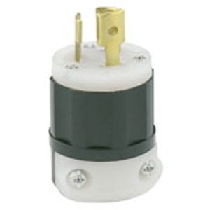 Leviton Black & White® Series Locking Plugs 15 A 250 V 2P3W L6-15P Uninsulated Black & White® Dry Location