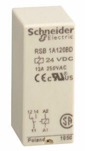 Square D RSB Zelio Harmony™ Plug-in Interface Relays 24 VDC Square Base 5 Pin 12 A SPDT