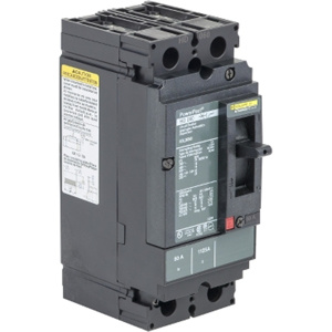 Square D Powerpact™ HDL Series Cable-in/Cable-out Molded Case Industrial Circuit Breakers 60-60 A 600 VAC 14 kAIC 2 Pole 1 Phase