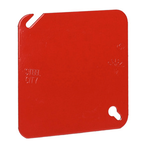 ABB Thomas & Betts 4 Square Box Industrial Covers Blank Flat Red