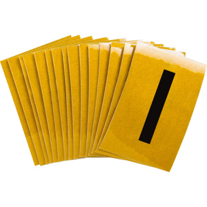 Brady 5920 Series Reflective Number and Letter Labels I Black on Yellow B-997 Reflective Sheeting
