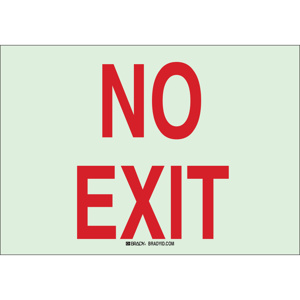 Brady BradyGlo™ B-324 Directional & Exit Safety Signs 10 x 14 in No Exit Polyester Red
