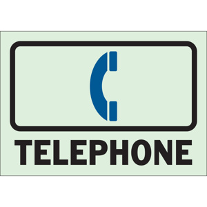 Brady BradyGlo™ B-324 Telephone Safety Signs 7 x 10 in Telephone Polyester Black/Blue