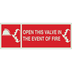 Brady BradyGlo™ <em class="search-results-highlight">B</em>-324 Fire Safety Signs 5 x 14 in Open This Valve In The Event Of <em class="search-results-highlight">A</em> Fire Polyester Red
