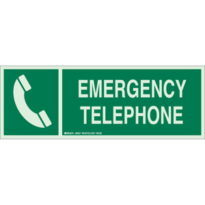 Brady BradyGlo™ B-324 Telephone Safety Signs 5 x 14 in Emergency Telephone Polyester Green