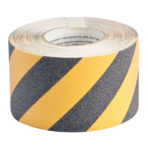 Brady Anti-Slip Striped Floor Marking Tape 60 ft 4 in Polyester
