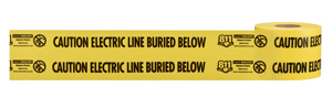 Milwaukee Underground Hazard Tape Black on Yellow 6 in x 1000 ft Caution Buried Electric Line Below
