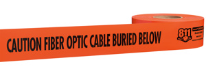 Milwaukee Underground Hazard Tape Orange<multisep/>Black 3 in x 1000 ft Caution Fiber Optic Cable Buried Below