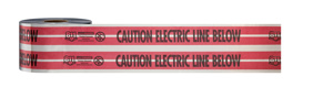 Milwaukee Detectable Underground Hazard Tape Black on Red<multisep/>Silver 6 in x 1000 ft Caution Electric Line Below