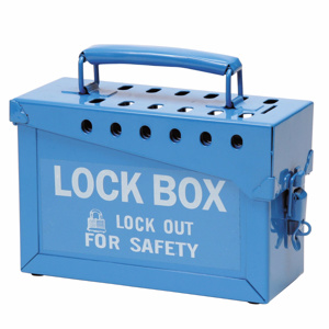 Brady Portable Metal Lock Boxes Lock Box Lock Out For Safety (w/ picto) Heavy Duty Steel Blue