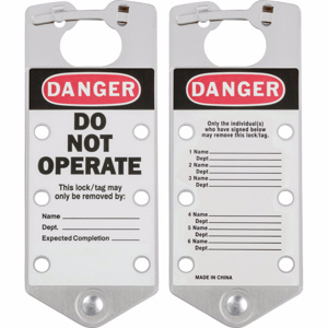 Brady Labeled Lockout Hasps Only the individual who signed may remove this tag Silver Aluminum Alloy (5052)