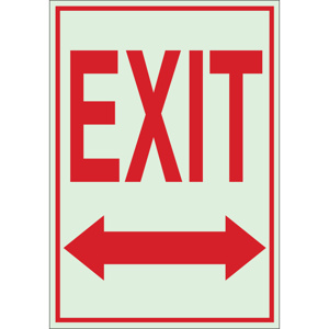 Brady BradyGlo™ B-324 Directional & Exit Safety Signs 10 x 7 in Exit/ Double Arrow Polyester Red