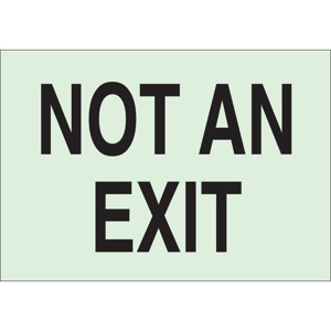 Brady BradyGlo™ B-324 Directional & Exit Safety Signs 10 x 14 in Not An Exit Polyester Black