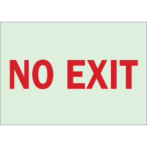 Brady BradyGlo™ B-324 Directional & Exit Safety Signs 10 x 14 in No Exit Polyester Red