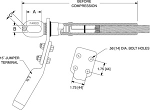 Hubbell Power Uni-Grip One-die Horizontal Eye Single-tongue ASCR Conductors Aluminum, Steel