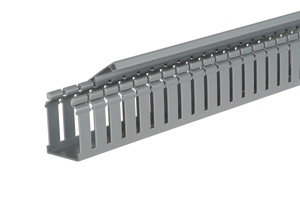 Panduit FiberRunner® Type H Hinged Wide Slot Wire Duct 3 in x 3 in x 6 ft Light Gray Cover Not Included