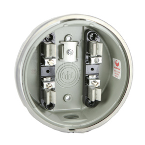 Milbank No Bypass Ringed Meter Sockets 100 A 600 VAC OH 4 Jaw 1 Position 1 Phase Triplex Ground 1 in Hub