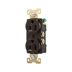 Eaton Wiring Devices AH5252 Series Duplex Receptacles 15 A 125 V 2P3W 5-15R Industrial Brown