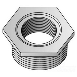 Appleton Emerson 300R Series Hex Head Reducing Conduit <em class="search-results-highlight">Bushings</em> 3 x 2 in Malleable Iron Non-insulated