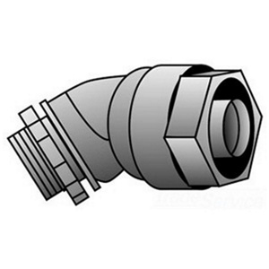 Appleton Emerson 4Q Series 45 Degree <em class="search-results-highlight">Liquidtight</em> Connectors Non-insulated 3/8 in Compression x Threaded Malleable Iron