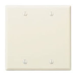Leviton Standard Blank Wallplates 2 Gang Almond Plastic Box
