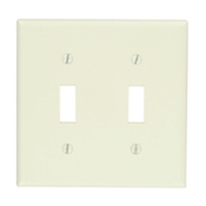 Leviton Standard Toggle Wallplates 2 Gang Almond Plastic Device