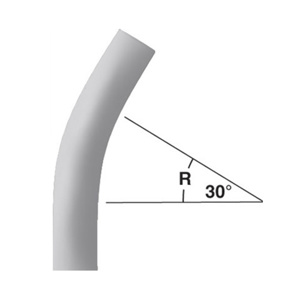 Generic Brand 30 Degree Plain End Sweep <em class="search-results-highlight">Elbows</em> 4 in PVC Sch 40 24 in Socket