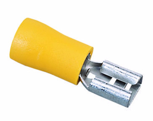 Ideal Female Insulated Disconnects 12 - 10 AWG Serrated Barrel Yellow Vinyl