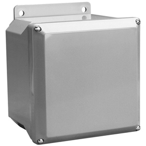 ABB Thomas & Betts Wall Mount Screw Cover Weatherproof Enclosures 10 x 8 x 4 in Without Knockouts Gray NEMA 1/2/3/3S/3SX/3X/4/4X/12