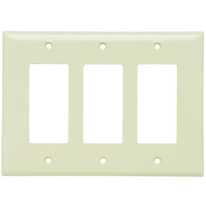 Pass & Seymour Midsized Decorator Wallplates 3 Gang Light Almond Plastic Device
