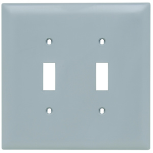 Pass & Seymour Oversized Toggle Wallplates 2 Gang Gray Nylon Device
