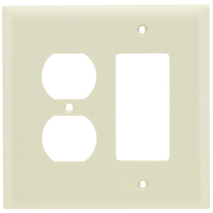 Pass & Seymour Oversized Decorator Duplex Wallplates 2 Gang Light Almond Nylon Device