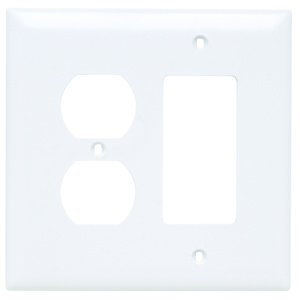 Pass & Seymour Oversized Decorator Duplex Wallplates 2 Gang White Nylon Device