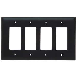 Pass & Seymour Oversized Decorator Wallplates 4 Gang Brown Nylon Device