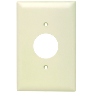 Pass & Seymour Oversized Round Hole Wallplates 1 Gang 1.406 in Light Almond Nylon Device
