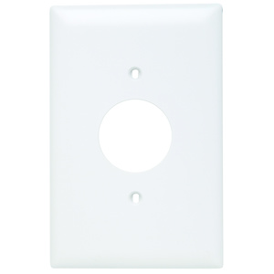 Pass & Seymour Oversized Round Hole Wallplates 1 Gang 1.406 in White Nylon Device